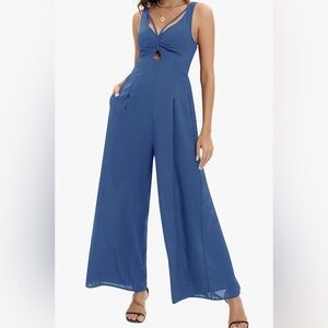 Blue Wide leg Jumpsuit